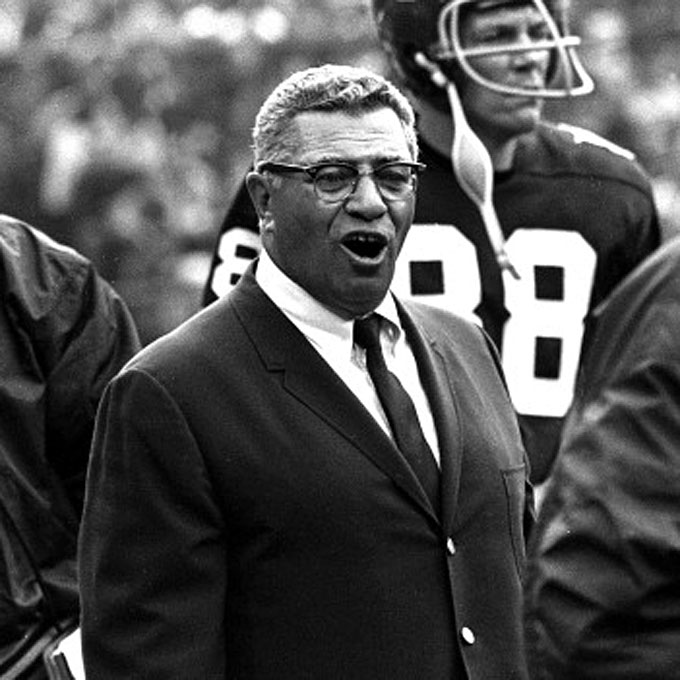 Photo From 1957 of Vince Lombardi and Tom Landry Coaching for