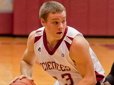 University of the Sciences freshman Garret Kerr is the leading rebounder in Division II. (Photo by Scott Hewitt)<br />