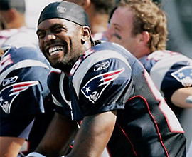 Randy Moss caught 98 passes for 1,493 yards and a record 23 touchdowns last season with New England.