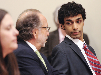DHARUN RAVI talking with attorney steven altman in court monday before ...