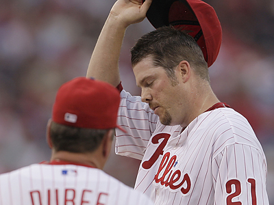 Adam Eaton gave up eight runs and ten hits in fewer than three innings, but a late Phillies rally almost bailed him out. (Ron Cortes/Inquirer)