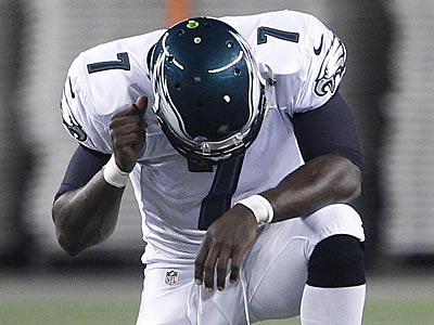 Michael Vick after hit in preseason game with New England Patriots