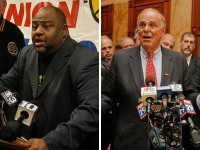 Union president Willie Brown and Gov. Ed Rendell each spoke to the press today to discuss the failed agreement to end the transit strike. (Akira Suwa / Philly.com Photographer)