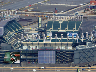 During Eagles' games, the Linc's field will glow green under the stadiums  new LED lights