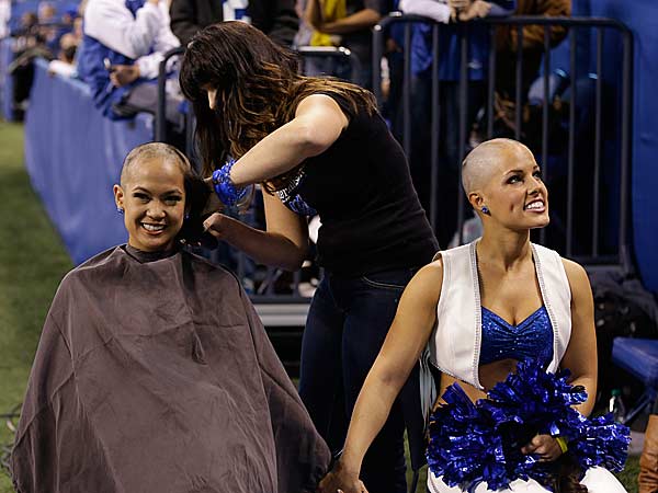 Indianapolis Colts Cheerleaders shave heads for a cause! - Science