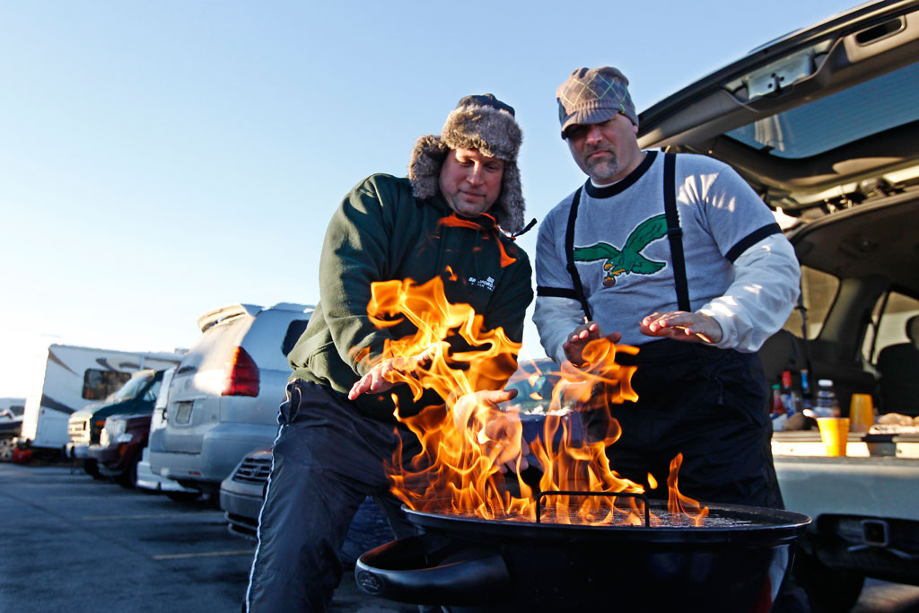 This Eagles tailgater is up before sunrise to roast a pig in time for the  big game 