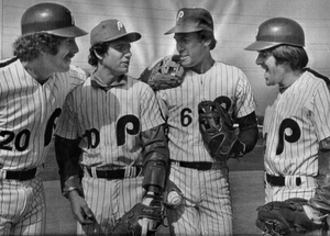 MAJESTIC  LARRY BOWA Philadelphia Phillies 1979 Cooperstown Baseball Jersey