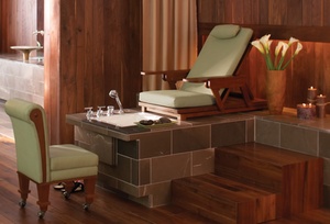 For tired well-heeled feet, Kohler's Pedicure Spa, one of 900 Kitchen and Bath Industry exhibits. The $14,000 spa includes a whirlpool footbath and technician's chair - but no technician.