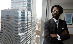 Lawyer Michael Coard, in his One Liberty Place office,is scheduled to receive a City Council honor today. He and his coalition fought for yearsto call attention to the slaves who toiled at the President's House in the 1790s.