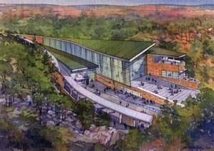 An artist's rendering of the American Revolution Center, proposed for the Valley Forge National Historic Park.