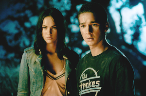 Megan Fox and Shia LaBeouf, who play Michaela and Sam in "Transformers"