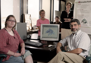 Working at Temple University on the Metropolitan Philadelphia Indicators Project are(from left) Elizabeth Halen, Barbara Ferman, Jason Martin, Carolyn Adams and David Elesh.