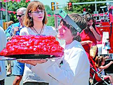 At Blobfest in Phonixville, Bob Baumann, 12, of nearby Audubon, entered the costume contest as "Dr. Bob and His Amazing Blob."