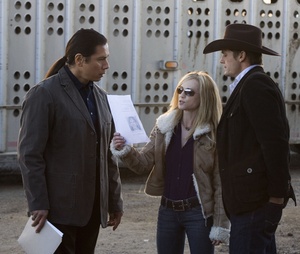Gregory Cruz (left), Holly Hunter, Bailey Chase in "Saving Grace." The locale of the show was moved from L.A. to the Bible Belt "because it was hugely important to surround this woman with God-fearing people," says the creator.