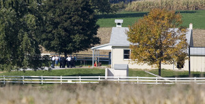 Days after the massacre last Oct. 2, a group visited the school where the gunman killed five students, and then himself.