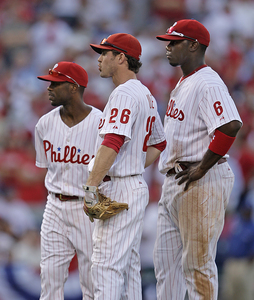 Jimmy Rollins, Chase Utley and Ryan Howard were a combined 0-for-11, with eight strikeouts.