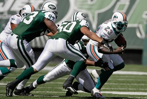 Running back Ronnie Brown enters Sunday with a streak of four straight 100-yard games.