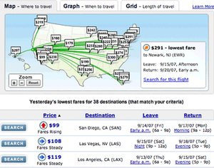 With Farecast.com, travel planners can create a Farecast Alert. This was the most technically sophisticated alert system of the bunch.