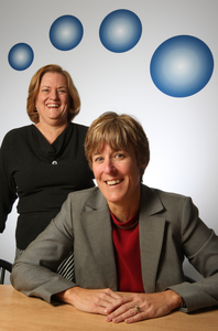 Successive, successful entrepreneurs Terri Sebree (left) and Jane Hollingsworth founded NuPathe Inc. of Conshohocken, which develops treatments and technologies for neurologic and psychiatric disorders.