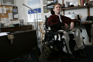 Josh Winheld of Cheltenham is a graduate student in urban planning and author of a book about his muscular dystrophy.