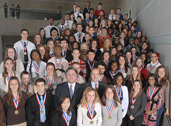 The 2007 Student Citizenship Award Winners with Brian Tierney, Publisher, center left, and Bill Marimow, Philadelphia Inquirer Editor, center right.