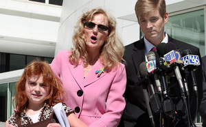 The Poling family , Hannah and her parents, Terry and Jon, were at an Atlanta news conference where the couple yesterday called on the government to remove thimerosal from all flu shots.