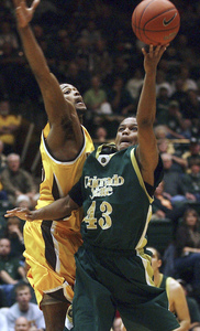 "When I shoot the ball, it hurts," says Colorado State junior Willis Gardner, who has problems with both shoulders.