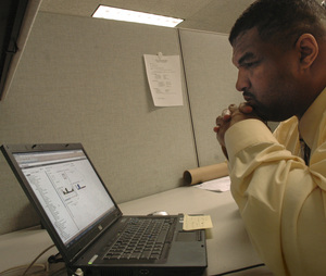 "My office is my laptop," said Shawn Pressley, of multinational construction company Hill International. Software from Primavera Systems of Bala Cynwyd and other firms helps him manage information and details more efficiently and contain costs.