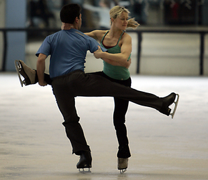 "Why would I watch skating when there's the draft?" says Bommentre, a Philadelphia native who is shown with his ice-dancing partner, Kim Navarro.