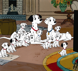 "101 Dalmatians" was a departure for the Disney company, using modern techniques and a different drawing style. The 1961 movie was a box office hit.