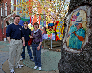 Tom Tikkanen; his wife, Babette Jokela ; and her son, Cory, tour Centro de Oro. Tikkanen is a Main Street project manager from Michigan.