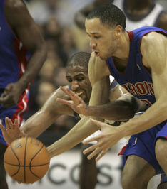 Detroit's Tayshaun Prince (right), one of league's best defenders.