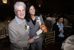 A colleague said that when Assistant District Attorney Kalli Agelakis (right) - pictured with D.A. Attorney Lynne Abraham last night - is with a vicim, "she's so gentle."