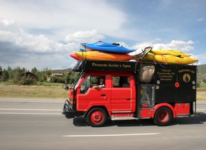 One of the offerings is "Oil and Water Project," about a 35,000-kilometer trip in a refurbished Toyota fire truck that runs on vegetable oil.