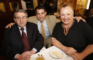 Primary winner Larry Farnese (center), with ward leaders Nick Maiale and Rosanne Pauciello at The Palm.