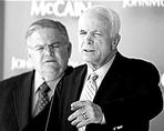 McCain (right) with John Hagee, who's endorsed him.