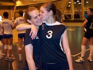 Services will be held next week for U.S. Naval Academy freshman Kristen Dickmann (left), shown with sister Carrie.