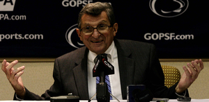 Joe Paterno speaks in King of Prussia. "I'm sick and tired of talking about this, that and the other thing," he said.
