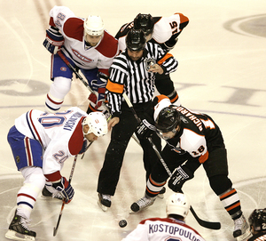 Flyers' Mike Richards won more than 50 percent of faceoffs in regular season, and against Pens.