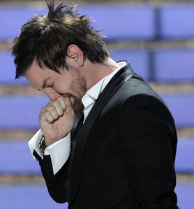 David Cook reacts after being announced the winner of "American Idol" last night in Los Angeles.