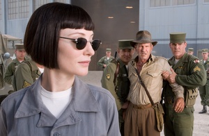 Femme fatale. Cate Blanchett stars as the determined spy Irina Spalko, the foil of archaeologist and adventurer Indiana Jones (Harrison Ford, right), back after 19 years in "Indiana Jones and the Kingdom of the Crystal Skull."