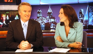 Larry Mendte and Alycia Lane in 2004 soon after becoming an anchor team and boosting CBS3's ratings. She was fired in January after off-air incidents.