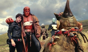 Ron Perlman stars in "Hellboy II: The Golden Army," and Selma Blair (left) plays the object of his affection in the amped-up action flick.