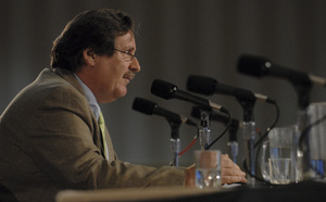 Lance Haver, the city's director of consumer affairs, questioned Pennsylvania Insurance Commissioner Joel Ario sharply about the handling of the proposed insurance merger.
