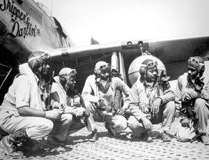 Pilots with the 332d Fighter Group. Surviving members will meet in Philadelphia this weekend for their 37th annual convention.