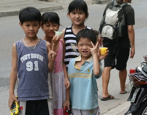 Vietnamese children show the upbeat spirit of their generation.