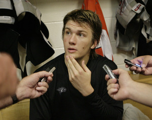 Rookie James van Riemsdyk had 34 points in 31 games for the University of New Hampshire last year but managed only one goal in his final 15 games.