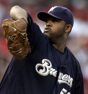CC Sabathia is 4-0 in four starts for the Brewers.
