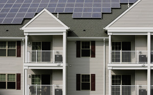 Solar panels on the Linden Lake Senior Apartments in Lindenwold. Results from developer Conifer Realty's energy-saving innovations are being monitored by state and federal loan agencies.