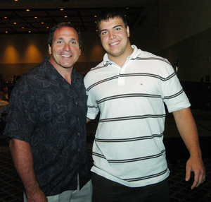 Former Penn State star Leo Wisniewski, with son Stefen.